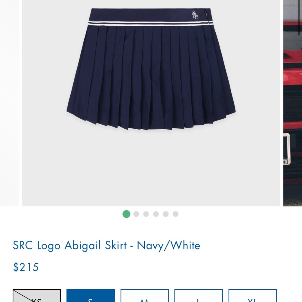 Sporty & Rich Logo Abigail Navy Pleated Skirt